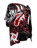 Handcrafted Lucha Libre Wrestling Mask - Penta Zero Miedo - Semi-Pro Quality - Red Sequined Dragon Design - Adjustable Adult Size for Cosplay, Costume & Collectors