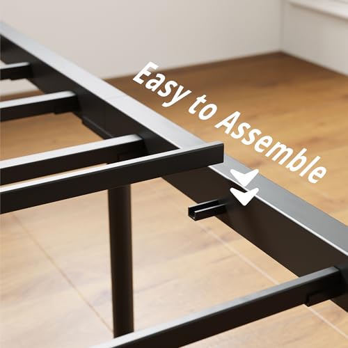 Image of LIKIMIO California King Bed Frame with 4 Storage Drawers, Platform Bed with Charged Headboard, Sturdy and Stable, No Noise, No Box Spring Needed, Easy to Install, Vintage Brown and Gray