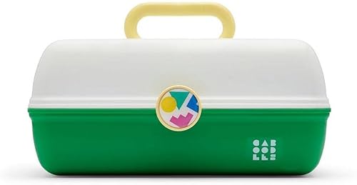 Caboodles Estuche de maquillaje para mujer, blanco sobre verde, Blanco sobre verde, Estuche de maquillaje