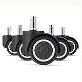 Schreibtischstuhl, 5PCS 2' TPR Gummi Weiche Rad Bürostuhl Caster Ersatz Mute Casters Safe Roller Möbel Rad Hardware (Color : White-Dinosaurier Doodle4) (Color : White-Dinosaur Doodle4) (Color : D)