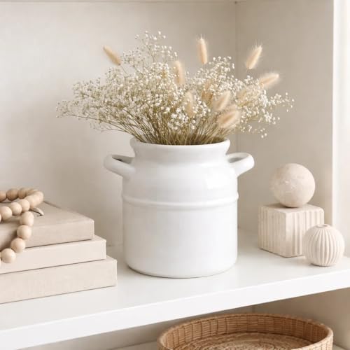Image of SPHINX Decorative Ceramic Vase, Flower Vase, Pampas Grass Vase, Ceramic vase for Living Room,Ceramic vases for Home Decoration Glossy Finish 6 inch-Handi