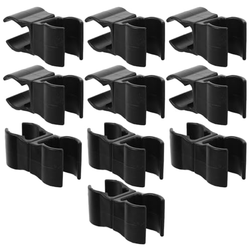 Veemoon 10 Clips en Plastique Noir pour Poteaux de Football, Fixation Rapide et Facile pour Matériel D'entraînement, pour Marquage de Terrain et Événements Sportifs
