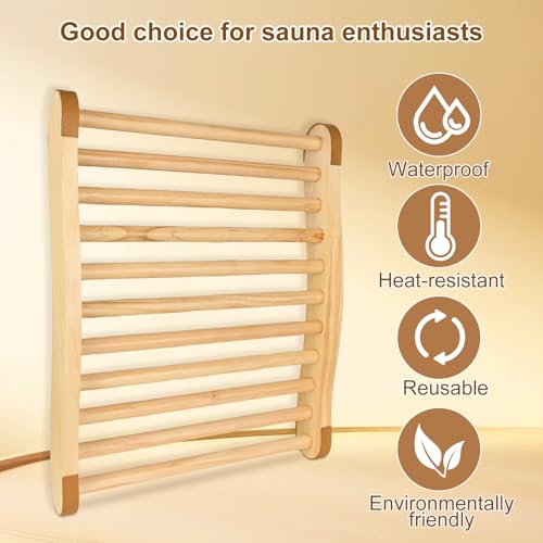 2pcs Sauna backrest,Sauna backrest Infrared,Infrared Sauna Accessories,Suitable for Sauna Rooms and Bucket Style Sauna backrests,18 x 12 Inch,Comfortable, Ergonomic s-Shaped - Image 2