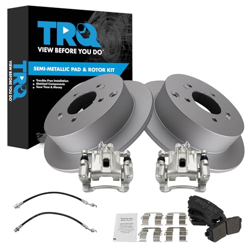 Image of TRQ Rear Brake Pad & Rotor Kit Semi-Metallic Premium G-Coated Compatible with 2010-2015 Hyundai Tucson 2011-2016 Kia Sportage