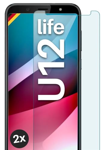moex Schutzfolie für HTC U12 Life Glas 9H Festigkeit, gehärtetes Schutzglas, Panzer Schutz Glas Bildschirmschutz Folie, kompatibel mit jeder Handy Hülle, ShockProtect 2 Stück