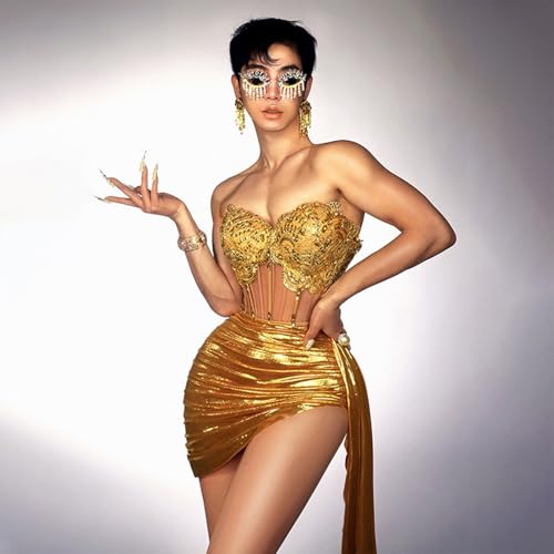 Robe corset flexible costume de scène bicolore pour danseuse - 6