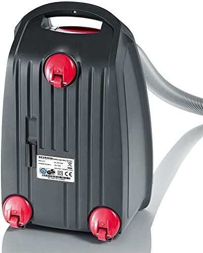 Severin BC 7045, Aspirateur Traîneau avec Sac (Classe Énergétique A, Buse Parquet et Set 3 Accessoires Inclus, S´POWER snowwhite) Gris/Rouge - Image 6