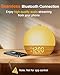 Sunrise Alarm Clock with Sound Machine - Wake Up Light, Wood Grain, Bluetooth, Dual Digital Alarm Clocks for Bedrooms, Adjustable Brightness, 30 Sleep Sounds, White Noise Machine for Baby & Adults