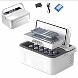 薬クーラー ポータブル冷蔵庫小型薬冷蔵庫ポータブル 0-18℃ 温度調整低ノイズ 18bd タッチデジタルディスプレイ LCD スクリーン 24時間保冷力が持続します トラベルケース 薬 インスリン 冷蔵庫 ボックス 8～10時間(電池1セット)