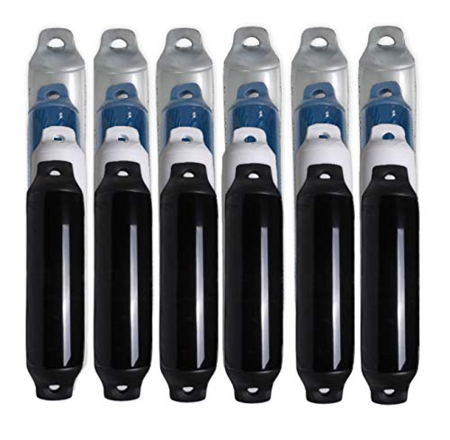 Saarwebstore Fender Majoni Comet 6er-Set Rammschutz Yacht Bootsfender Boot Langfender 4 Farben Navy/Silber/Schwarz/Weiß 7 Größen Farbe Weiß, Größe Maß 3 Ø 160x600mm