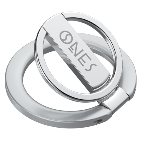 Supporto ad Anello Magnetico per Telefono per MagSafe Portatile Regolabile Cavalletto Multifunzione Ricarica per iPhone Galaxy Tutte Cover Standard - Lucido wireless argento