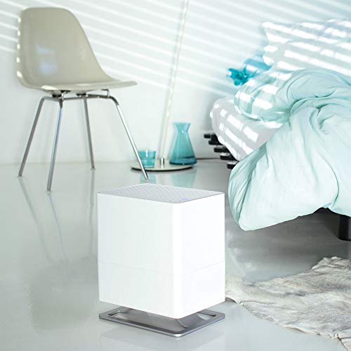 Humidificateur d'air Oskar little de Stadler Form, humidificateur à économie d'énergie pour des pièces jusqu'à 30 m², humidificateur silencieux avec arrêt automatique, LEDs à intensité variable, blanc
