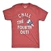 Mens Chill The Fourth Out T Shirt Funny Fourth of July Popsicle Joke Tee for Guys Funny T Shirts Patriotic Apparel for Men Novelty Tees for Guys Red - L