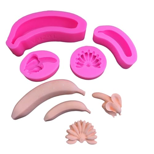 Molde de silicona para fondant con forma de banana 3D miniatura 2