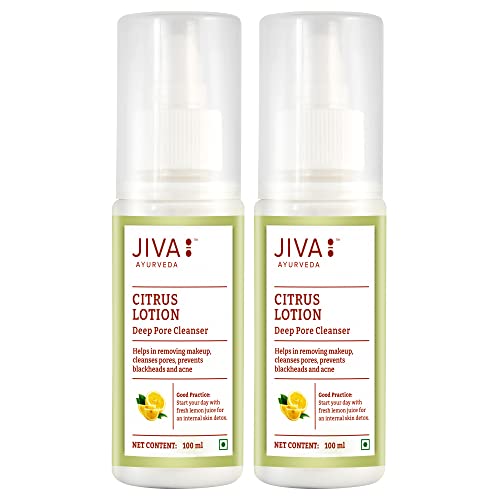 Image of Jiva Citrus Lotion 100ml | 100% Pure & Natural Cleanser | Removes Make-Up, Blackheads, Oil & Dirt | Hydrates & Maintains The Skin's Natural pH Balance For A Natural Glow (Pack Of 2)