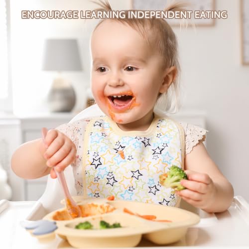 Image of 6 Piece Silicone Baby Feeding Spoons, First Stage Infant Soft-Tip Easy on Gums, Utensils Supplies, Training Spoon Self-feeding, Dishwasher & Boil-proof - Morandi