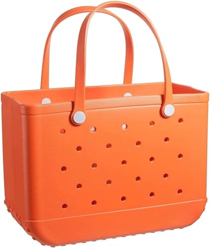 Tote Bag - Waterproof Washable Rubber Tote Bag With Holes,Beach Pool Sports Gym Shopping(04,37 * 31 * 13.5cm)