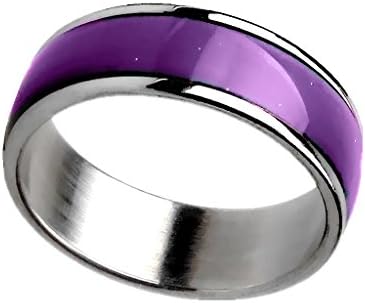 Mood Rings Titanium Steel Changing Color Emotional Feeling Endless Rainbow with Box