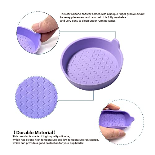 4 Packs de Posavasos de Silicona para Portavasos de Auto miniatura 3