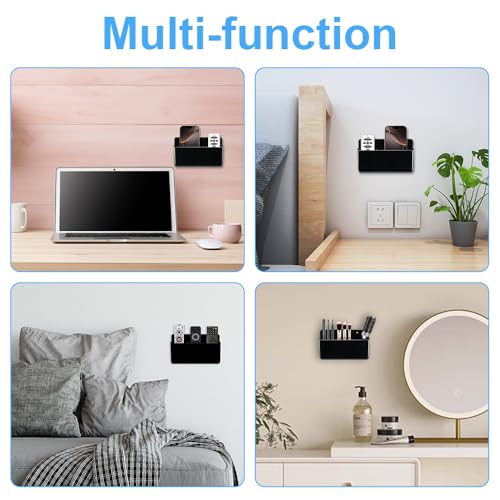 Fiotha 3 Slot Wandhalterung Fernbedienung, 2 Stück Fernbedienung Halterung TV Controller Halter, Fernbedienungs Wandhalterung Halter, Für Büros, Arbeitszimmern, Schlafzimmern, Wohnzimmern (Schwarz)
