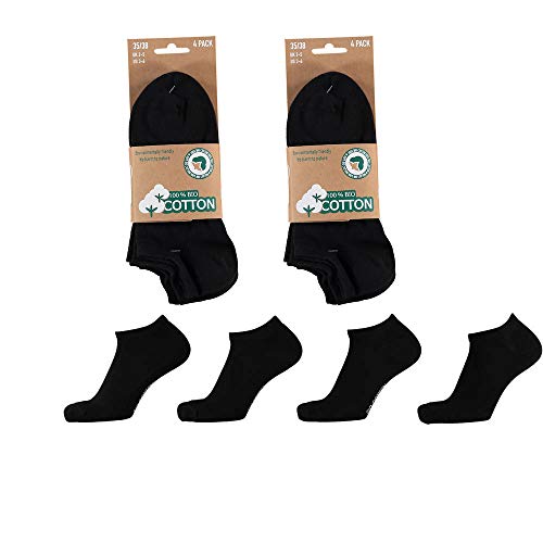 Lieblingsstrumpf24 8 Paar Bio Baumwolle Sneaker Socken Öko-Tex Standard 100 (39-42, Schwarz)