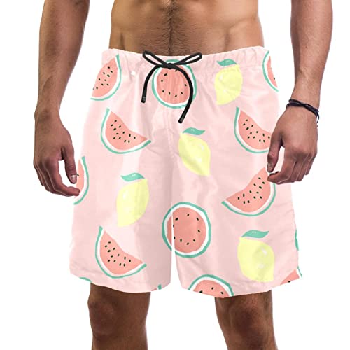 Maillots de bain pour hommes pastèque et citron JDEZ short de plage