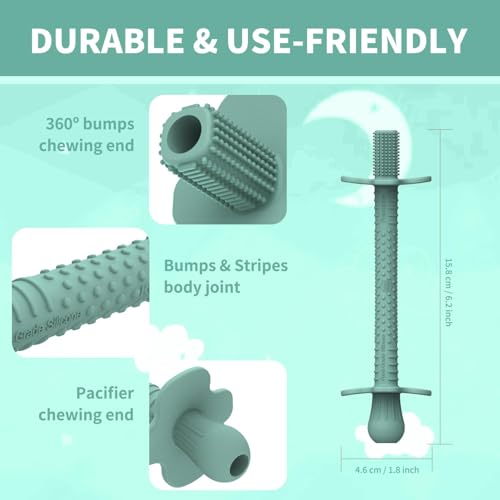 Image of 6pk Baby Teether Straws Silicone Teething Tube Stick Toy for 0-12M