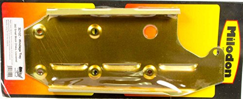 Image of Milodon 32102 Gold Zinc Plated Louver Designed Right Side Dipstick Windage Tray for Small Block Chevy 350