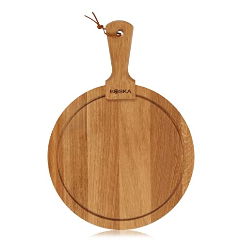 BOSKA Cheese Board Friends M - Serving Board - Pizza Tray - Charcuterie Boards - Tapas Board - Premium Oak Wood - Round - 29,5 cm