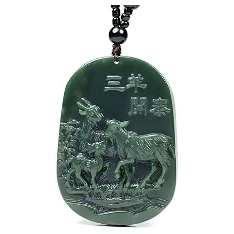 ZHIBO Natural Xinjiang Hetian Jade Sheep Pendant Men Women Jade Necklace Cover