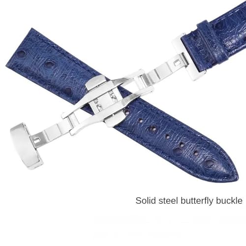 ROWCES Universal Leather Watch Strap Ostrich Pattern Leather Watch Wristband 12mm - 24mm Watch Replacement Accessories, 17mm - Image 4