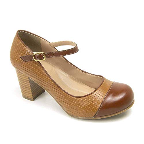 Sapato Boneca Casual em Couro Feminino Miuzzi Marrom