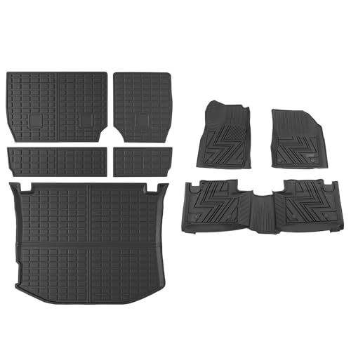 powoq Floor Mat Compatible with 2011-2021 Jeep Grand Cherokee Cargo Mat Backrest Floor Liner TPE Trunk Cargo Liner Replacement for 2011-2021 Jeep Grand Cherokee Accessories