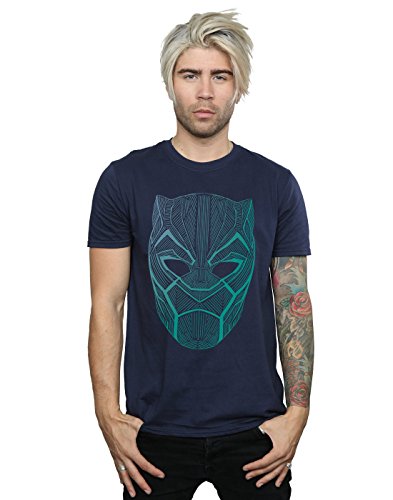 Marvel Men's Black Panther Tribal Mask T-Shirt Navy Blue X-Large