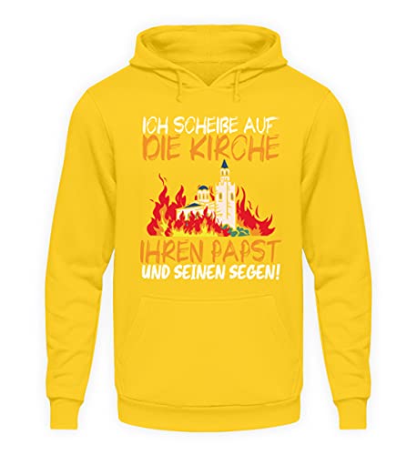 Sweat à capuche unisexe avec inscription en allemand jaune soleil taille S