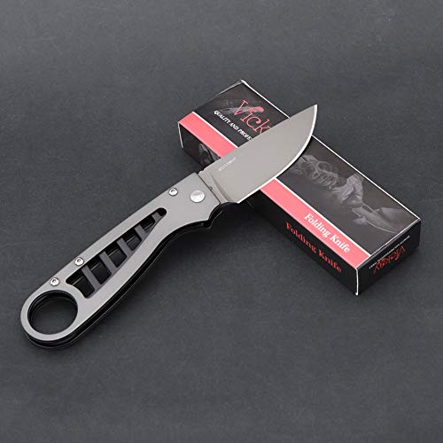 Pocket Knife For Men 8Cr13Mov Stainless Steel Blade With Aluminum Handle, Liner Lock Folding Hunting Knife For Camping, Hiking, Outdoors #TOP6