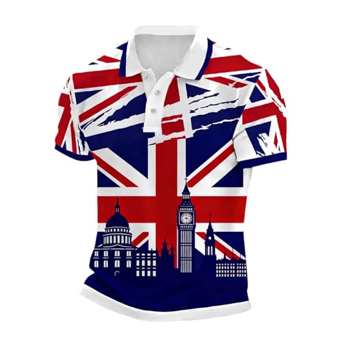 Camisa genérica para hombre de manga corta con logotipo y cuello clásico para ropa casual elegante, azul marino, XXL