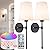 Battery Operated Wall Sconce Light with Remote Control, Dimmable Wall Sconce Set of 2 with White Fabric Shade, Indoor Wireless Battery Operated Wall Lamp Light For Bedroom Living Room, Bulb Included (
