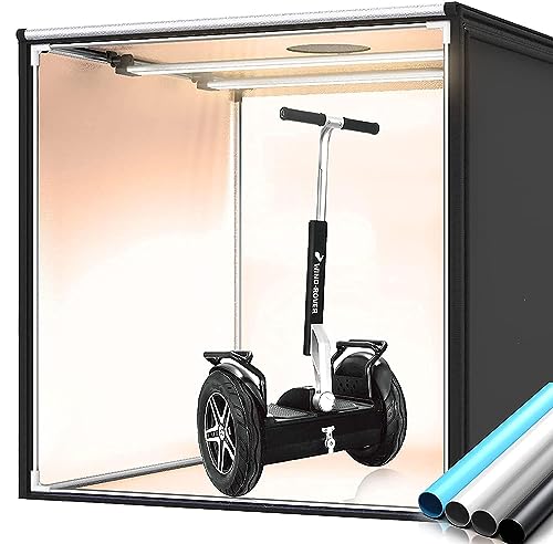 Photo Box, Travor Bi-Color Photo Studio Box, 39"/100cm Dimmable Photo Booth Shooting Tent Tabletop Photography Lighting Kit with 252 LED Lights, 13000LM, 4 Color Backdrops for Product Photography