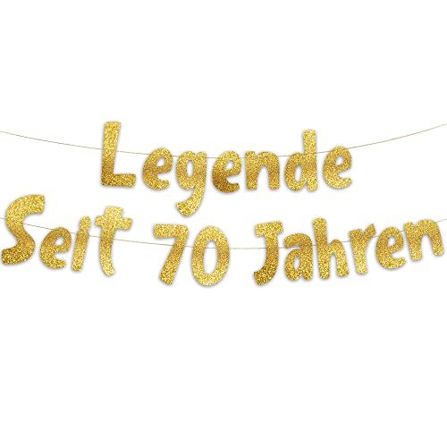 Lustige Banner, Glitzerbanner Legende Seit 70 Jahren, Partyzubehör zum 70. Geburtstag Cover