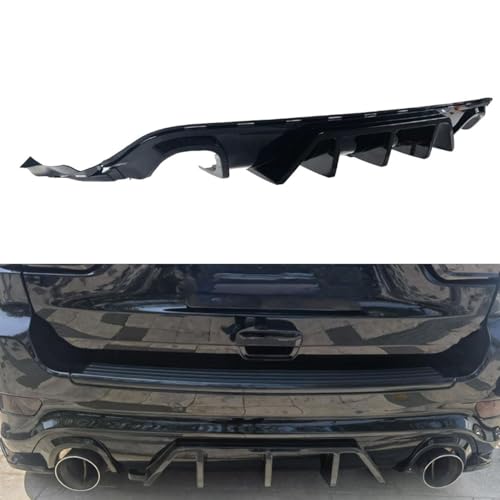 Rear Bumper Diffuser Compatible with Jeep Grand Cherokee SRT/Trackhawk 2014-2021 Rear Lip Splitter Glossy Black (Glossy Black)