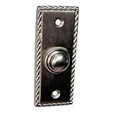 Adonai Hardware Rectangular Georgian Brass Bell Push or Door Bell or Push Button (Satin Nickel)