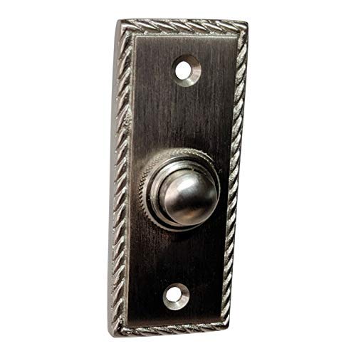 Adonai Hardware Rectangular Georgian Brass Bell Push or Door Bell or Push Button (Satin Nickel)