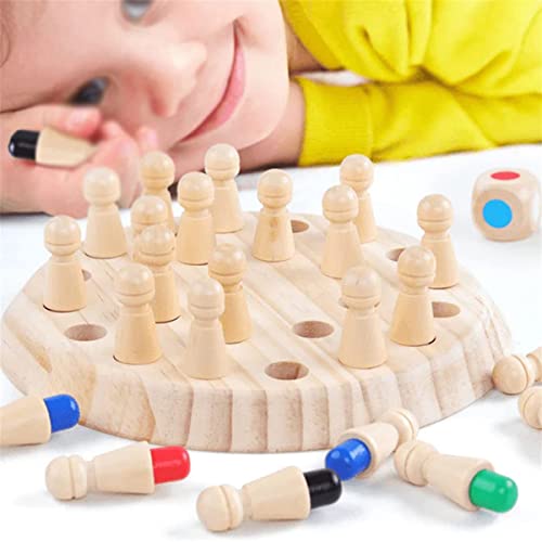 Wooden Memory Chess Game, Wooden Memory Match Stick Chess Board Game, Wooden Memory Chess Educational Board Games Multi Player Family Games For Kids & Adults (Basic) #TOP5