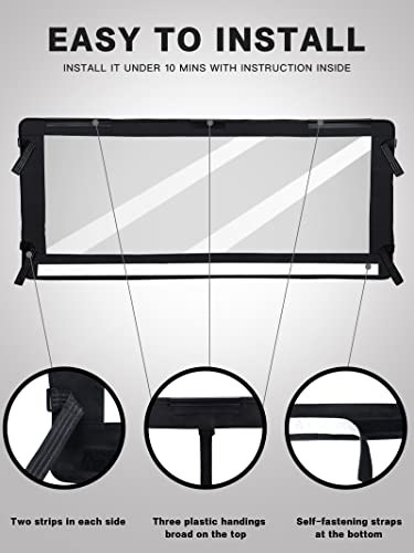 ZIDIYORUO UTV Rear Windshield Soft Rear Window Compatible with Polaris Ranger XP 1000 / Crew, XP 1000 High Lifter Edition, NorthStar Edition, 2017- 2022 Polaris Ranger XP 900 / Crew - Thumbnail 7