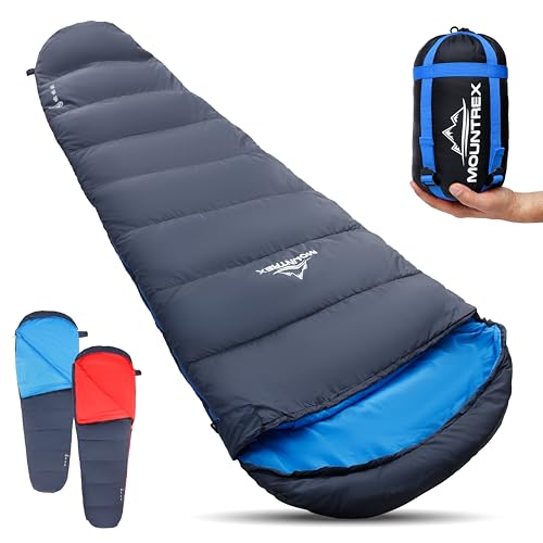 MOUNTREX Schlafsack 10°C / 20°C - Kleines Packmaß & Ultraleicht (760g) - Outdoor...