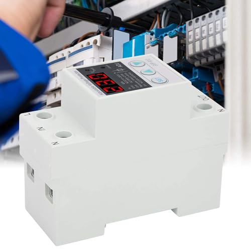 Image of Voltage Protector Adjustable Under Over Voltage Protection, Voltage Output Stabilizer for Home Office Appliance, Protector Current Stabilizer Voltmeter for House Protection(63A)