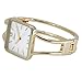 Blekon Collections Womens 30mm Square Elegant Metal Cuff Bangle Fashion Watch (Gold)