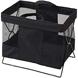 山善(YAMAZEN) バスケット 手荷物収納ボックス メッシュ(幅37 奥行25cm) HTB-S(BK)