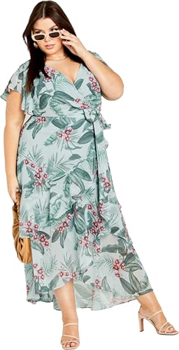 Image of City Chic Women's Plus Size Maxi Dress - Flirty Tier Print